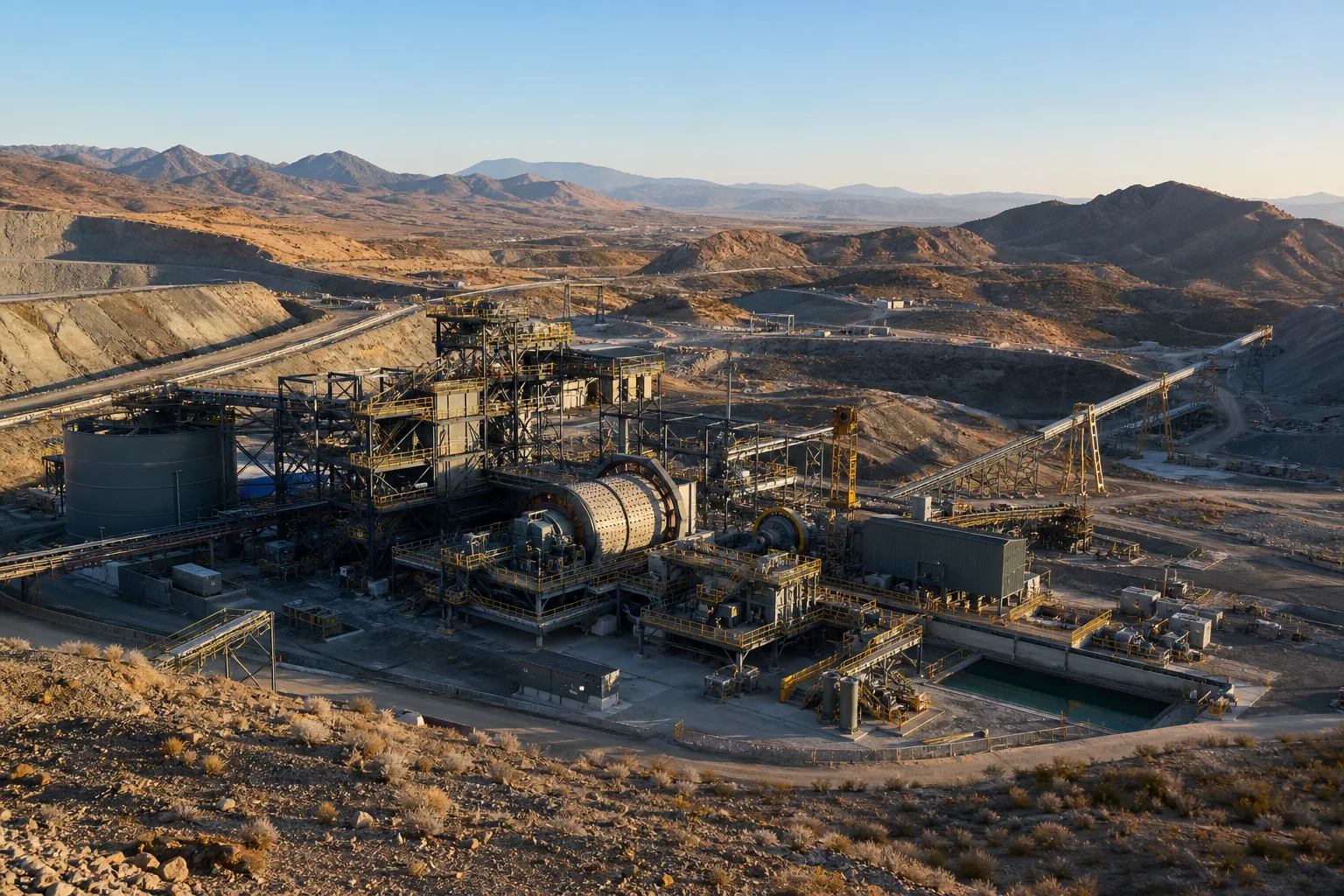 Natural-resources processing site and industrial infrastructure